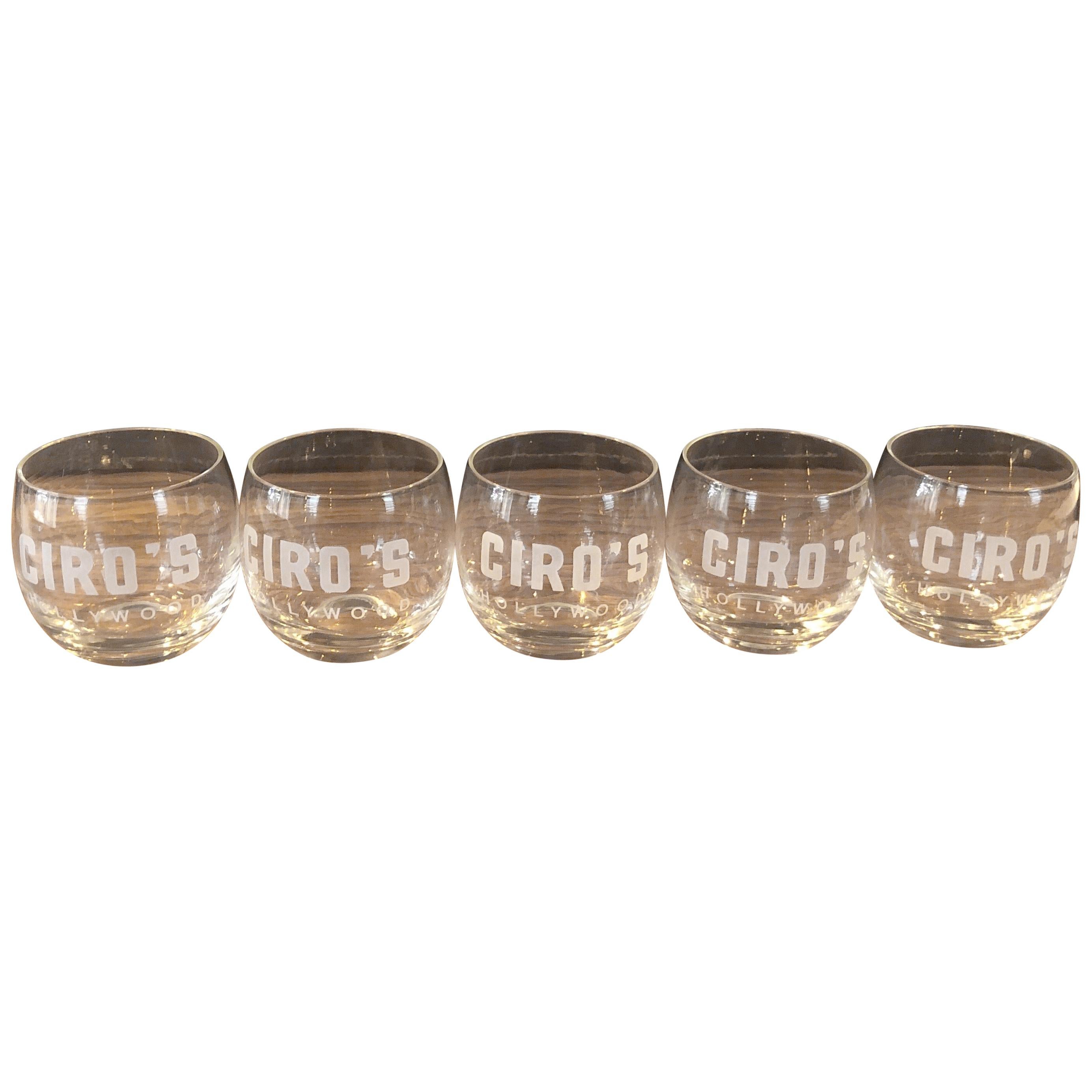 Set of Five Double Old Fashioned Glasses '12oz' from Ciro's Hollywood Barware