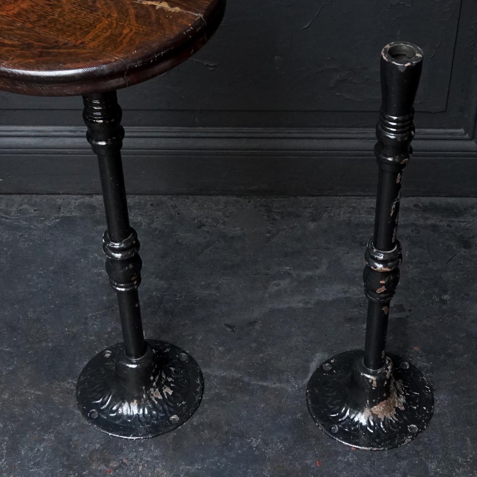 Set of Five Early 20th Century Industrial Oak and Cast Iron Stools 2
