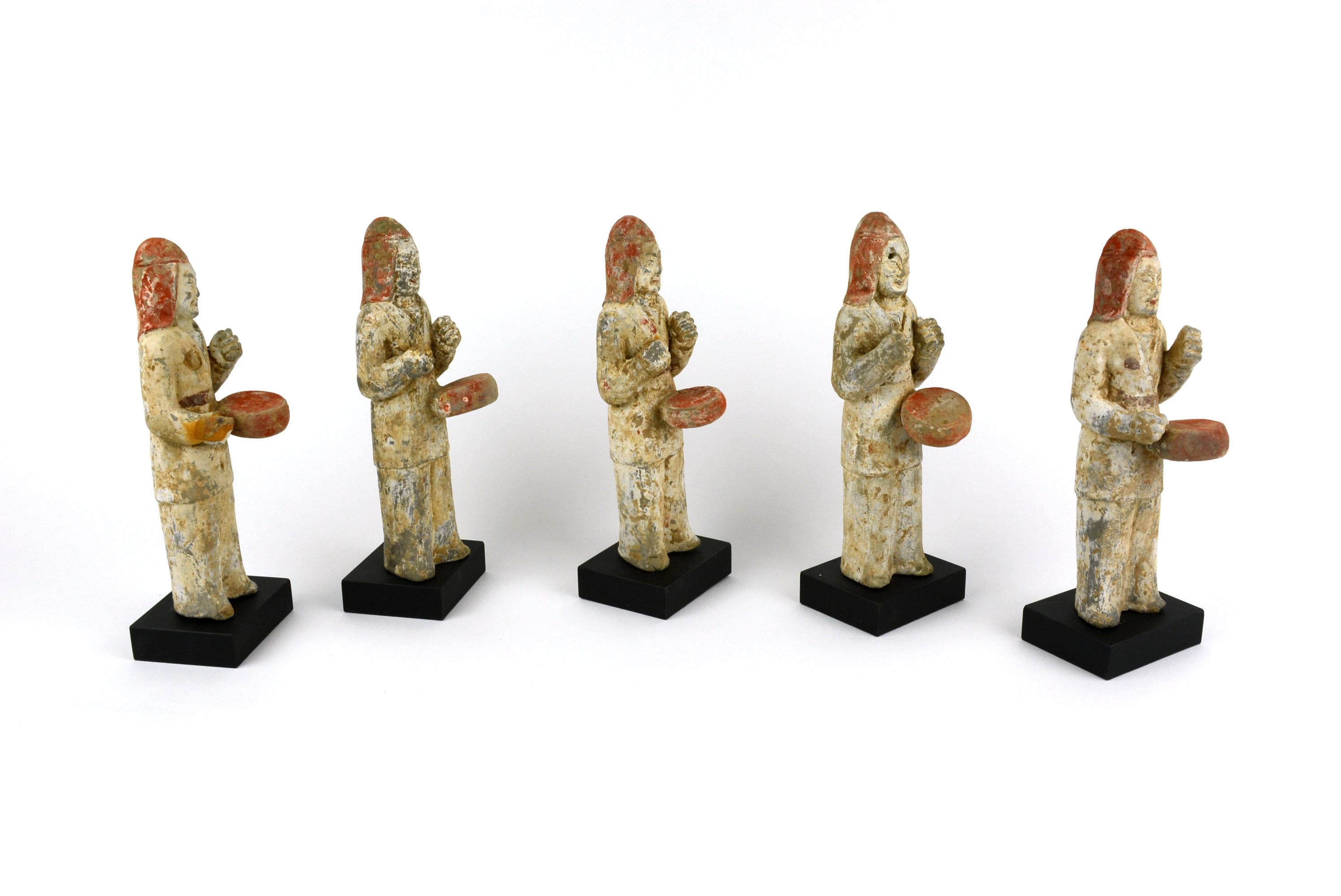 Chinese Set of Five Eastern Wei Musicians For Sale