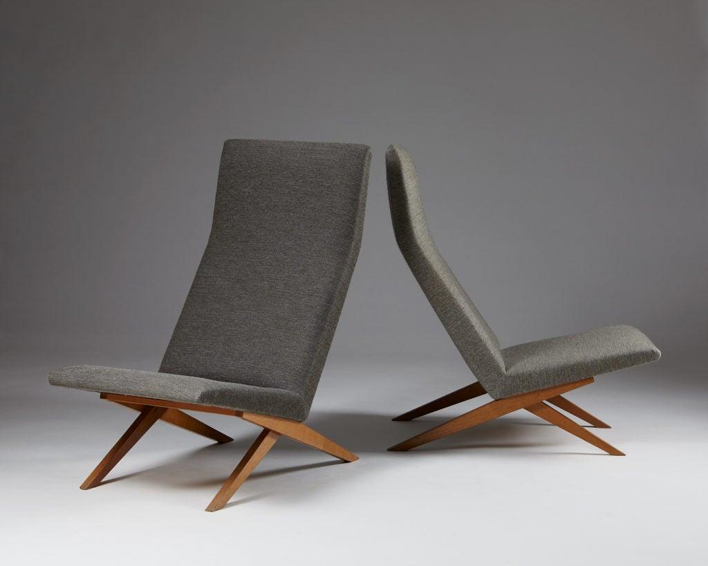 Danish Set of Five Easy Chairs Designed by Bodil Kjaer for Harbo Sølvsten, Denmark For Sale