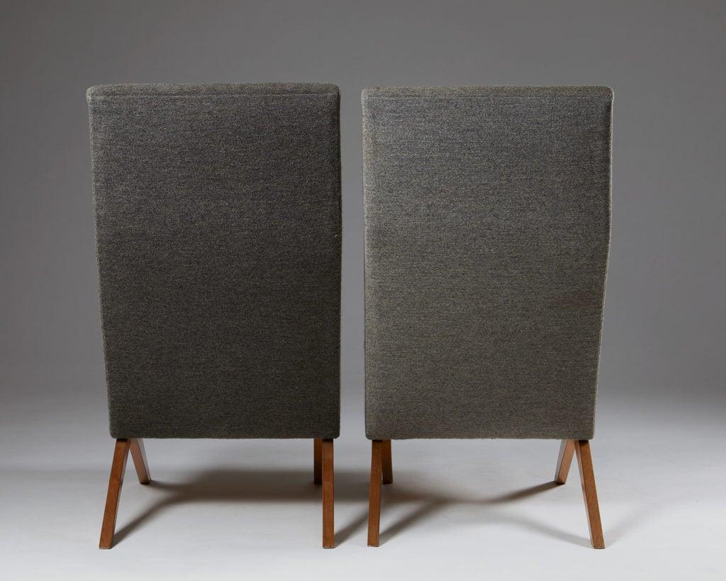 Wood Set of Five Easy Chairs Designed by Bodil Kjaer for Harbo Sølvsten, Denmark For Sale