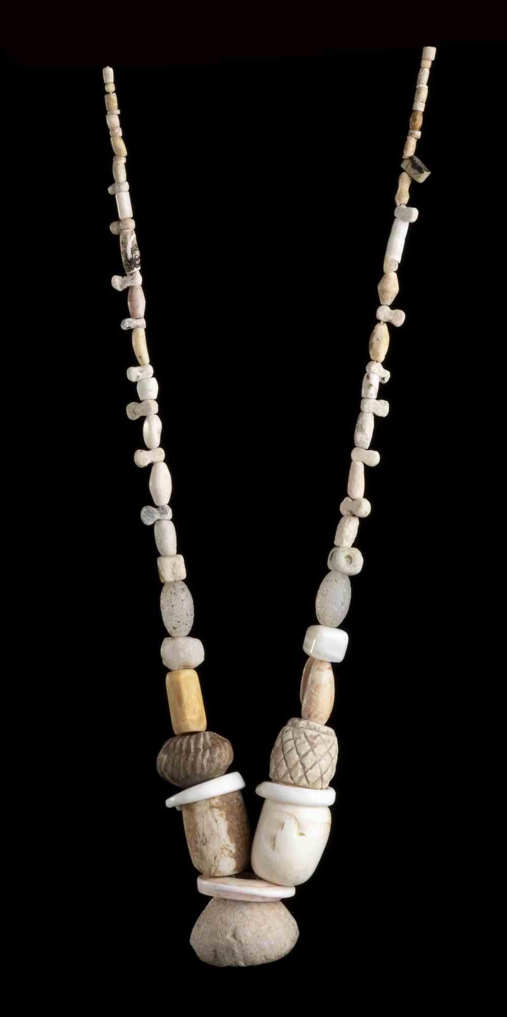 Carved Set of Five Ethnic Necklaces in Different Materials, Early 20th Century