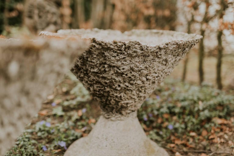 Set of Five Extra Large Concrete Planters or Jardinières at 1stDibs