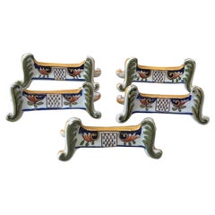 Set of Five Faience Knife Rests Desvres, circa 1890