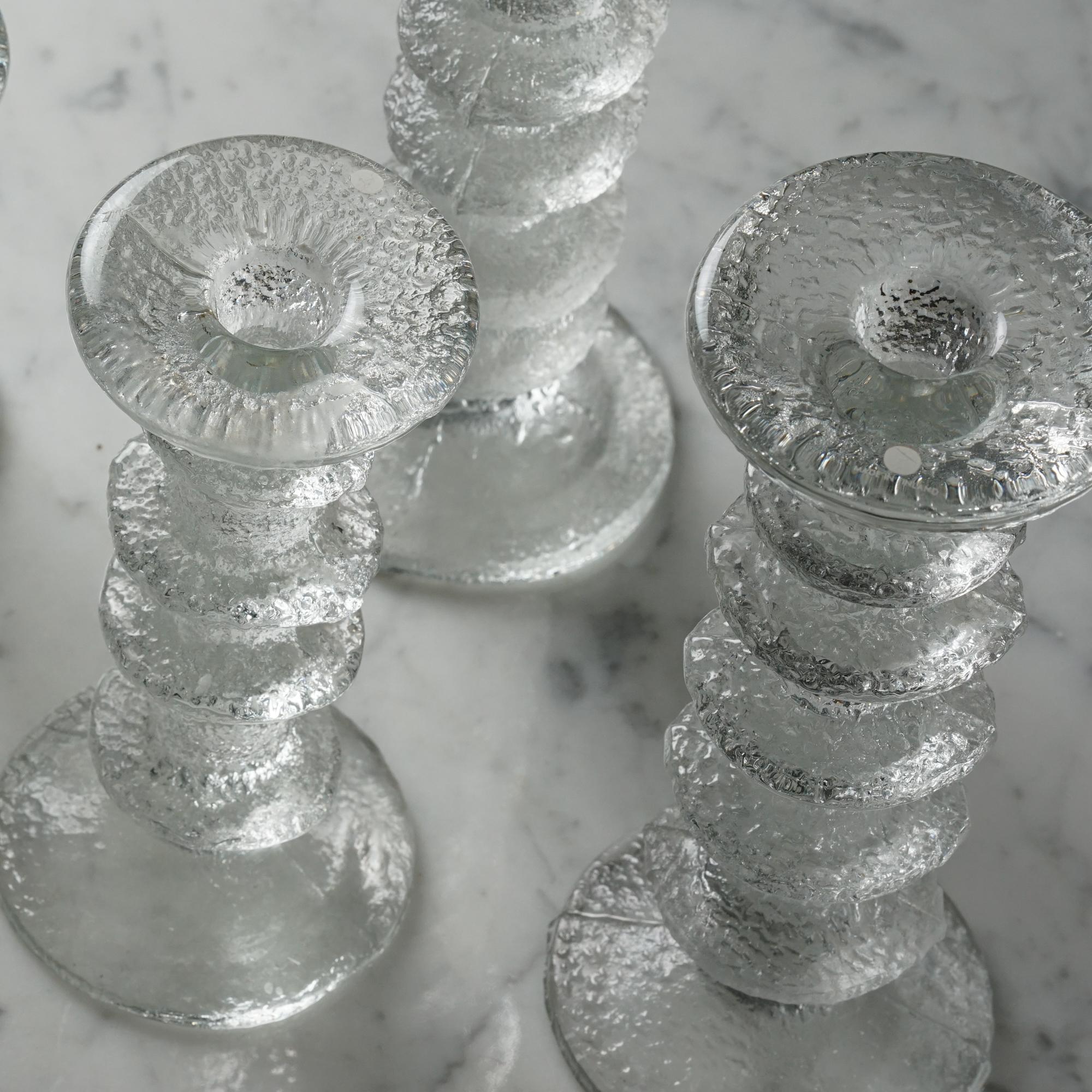 Finnish Set of Five 'Festivo' Candleholders by Timo Sarpaneva for Iittala, 1970s