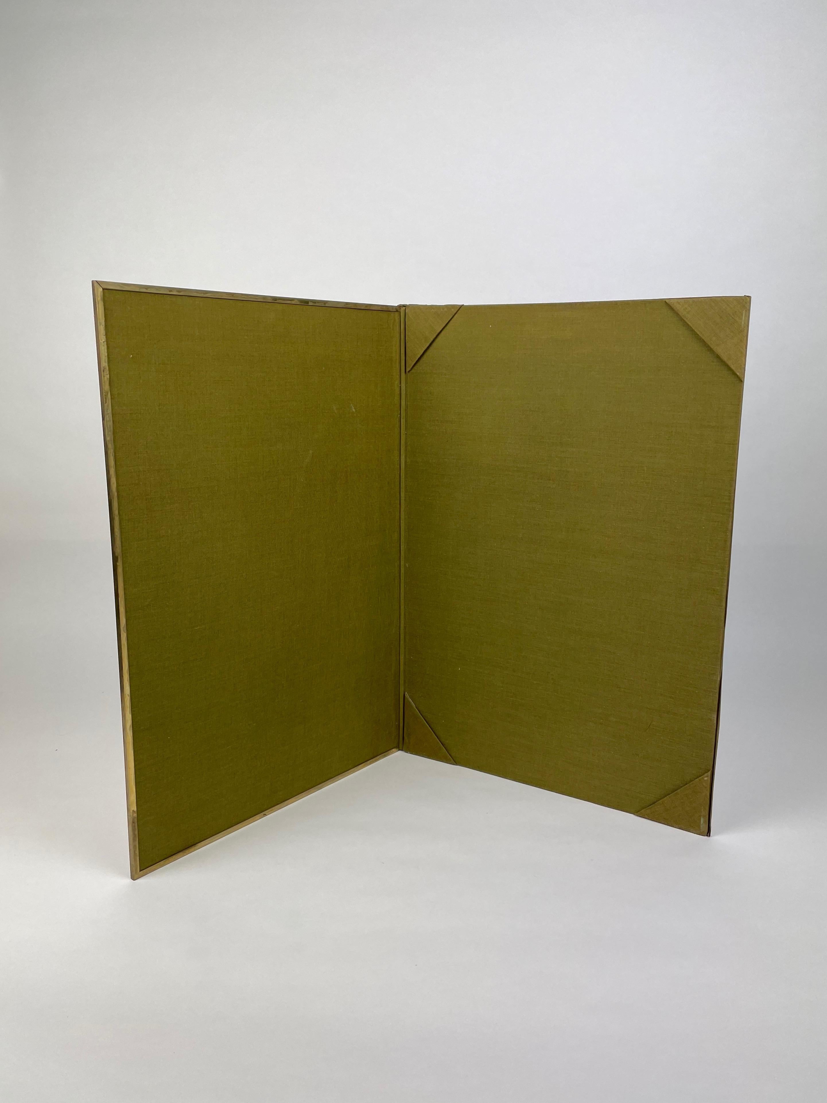 Set of Five File Folders in Wicker and Brass, Italy, 1960s For Sale 1