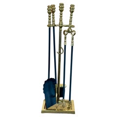 Set of Five Fireplace Tools with Stand Attributed to Virginia Metalcrafters