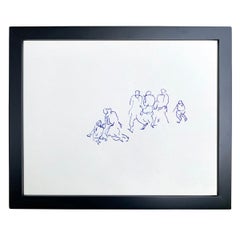 Set of Five Framed Gestural Figure Drawings by Paul Chidlaw