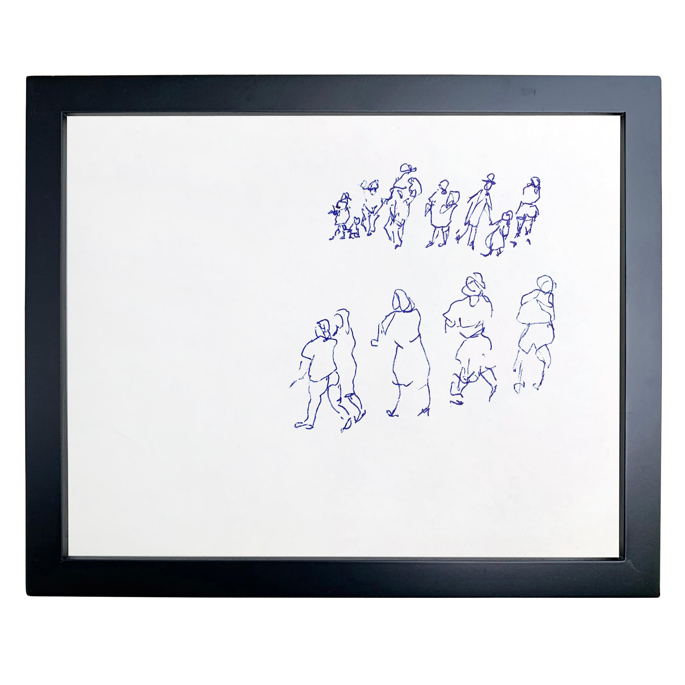 Set of Five Framed Gestural Figure Drawings by Paul Chidlaw In Excellent Condition In Chicago, IL
