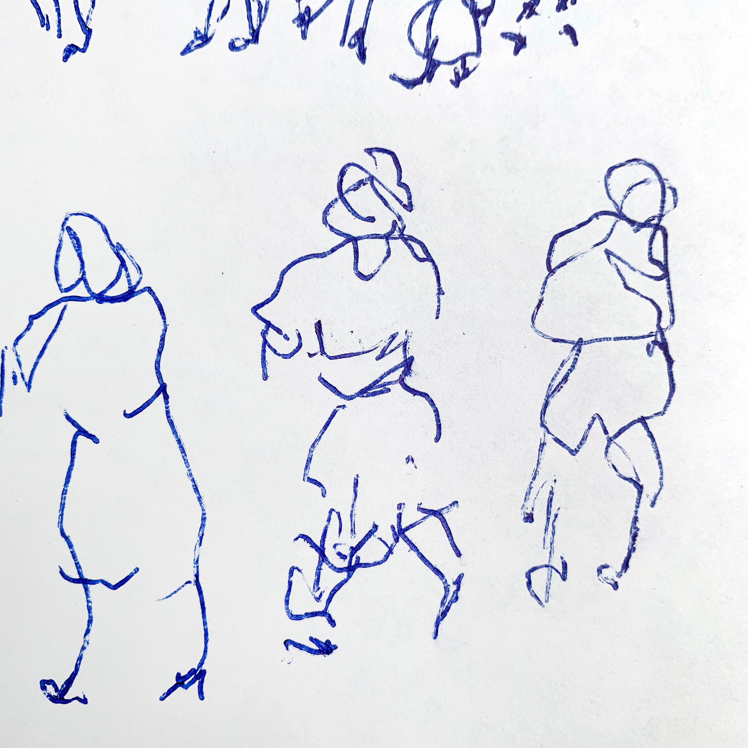 Set of Five Framed Gestural Figure Drawings by Paul Chidlaw 2