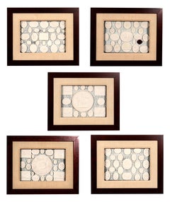 Set Of Five Framed Italian Intaglios