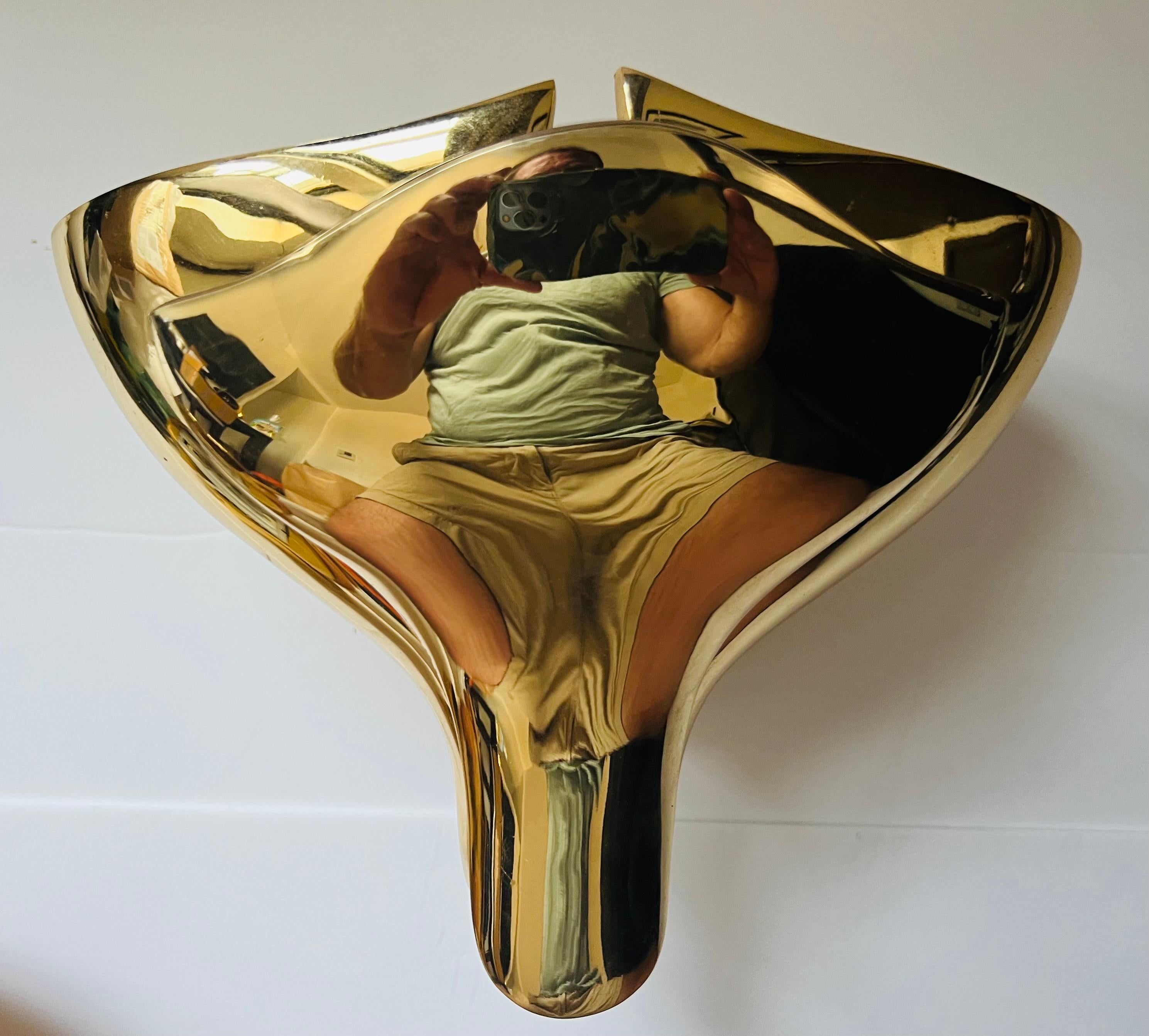 Set von fünf italienischen Wandleuchten aus polierter Bronze von Fratelli Martini aus dem Jahr 1980 im Angebot 5
