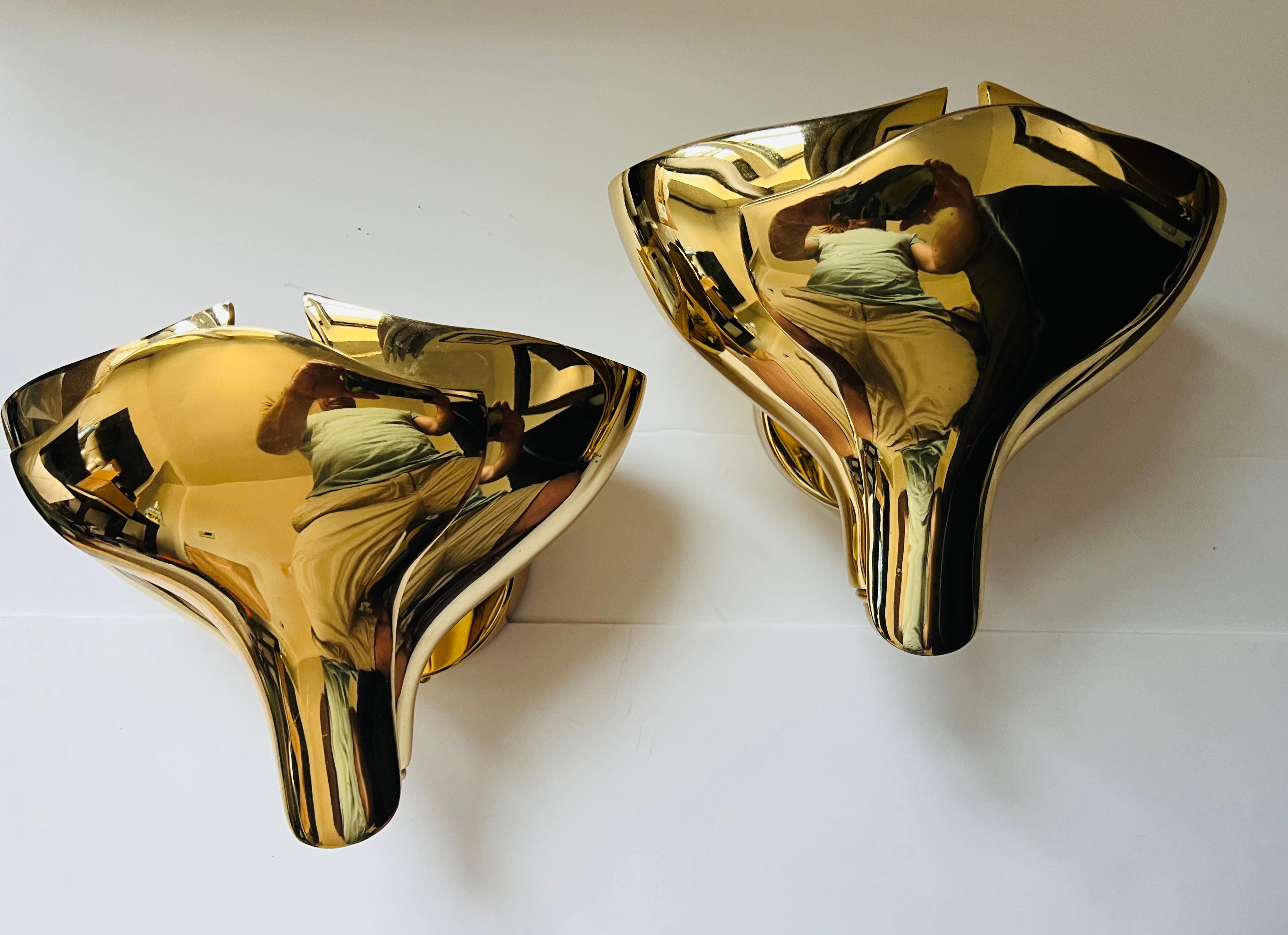 Set von fünf italienischen Wandleuchten aus polierter Bronze von Fratelli Martini aus dem Jahr 1980 im Angebot 7
