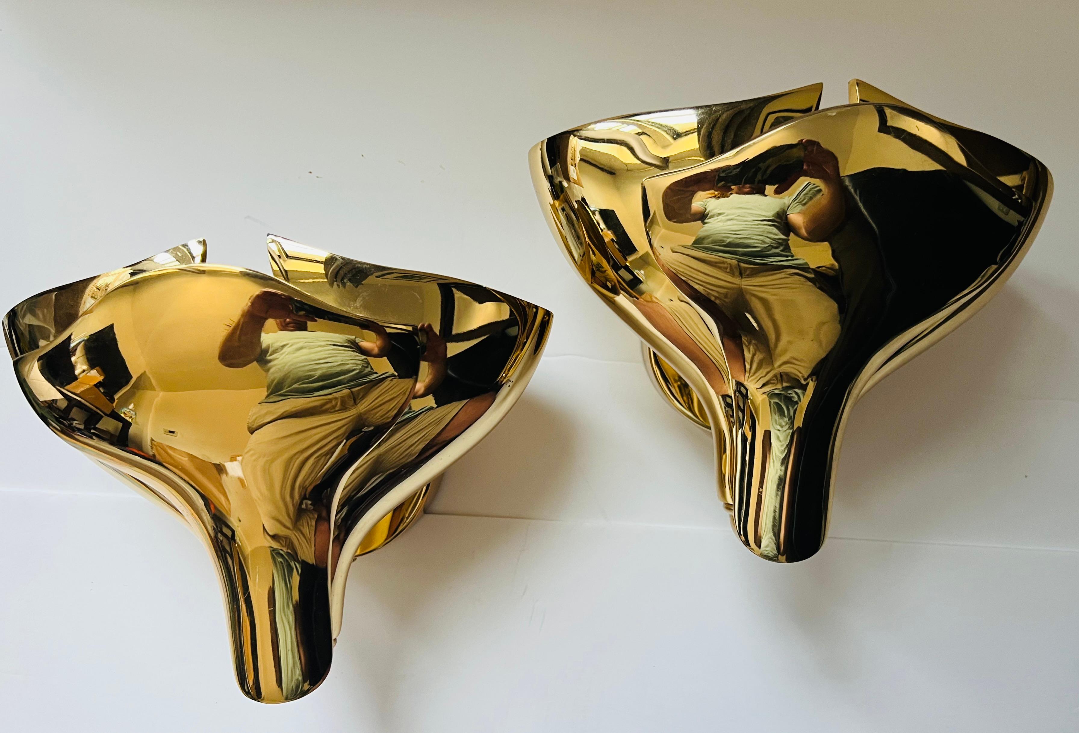 Set von fünf italienischen Wandleuchten aus polierter Bronze von Fratelli Martini aus dem Jahr 1980 im Angebot 8