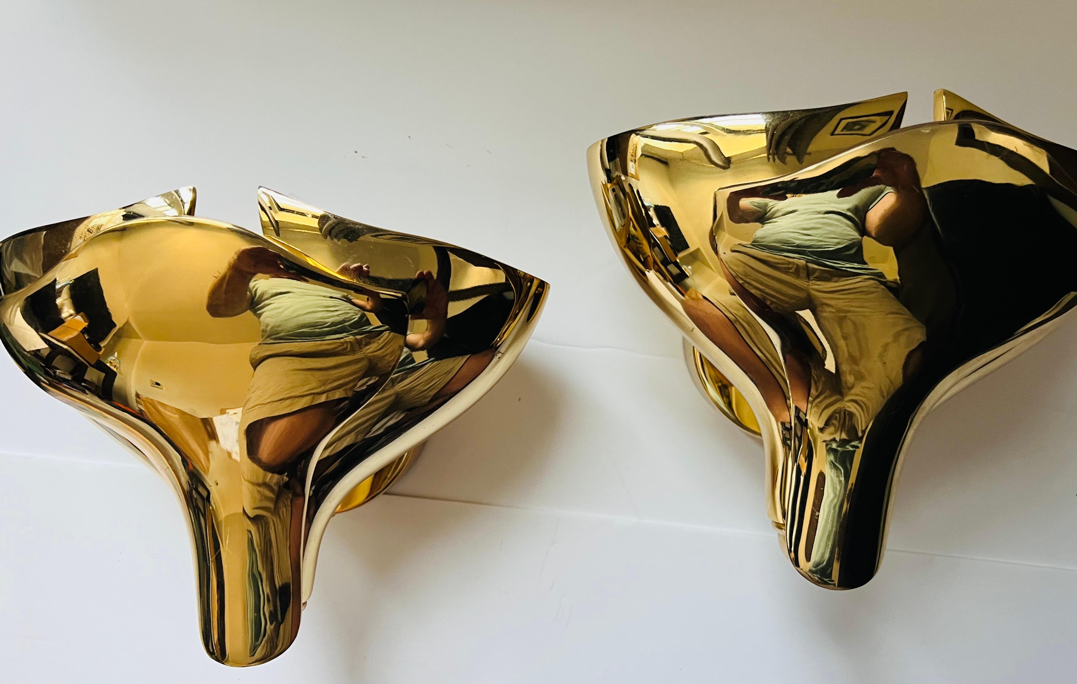 Set von fünf italienischen Wandleuchten aus polierter Bronze von Fratelli Martini aus dem Jahr 1980 im Angebot 10