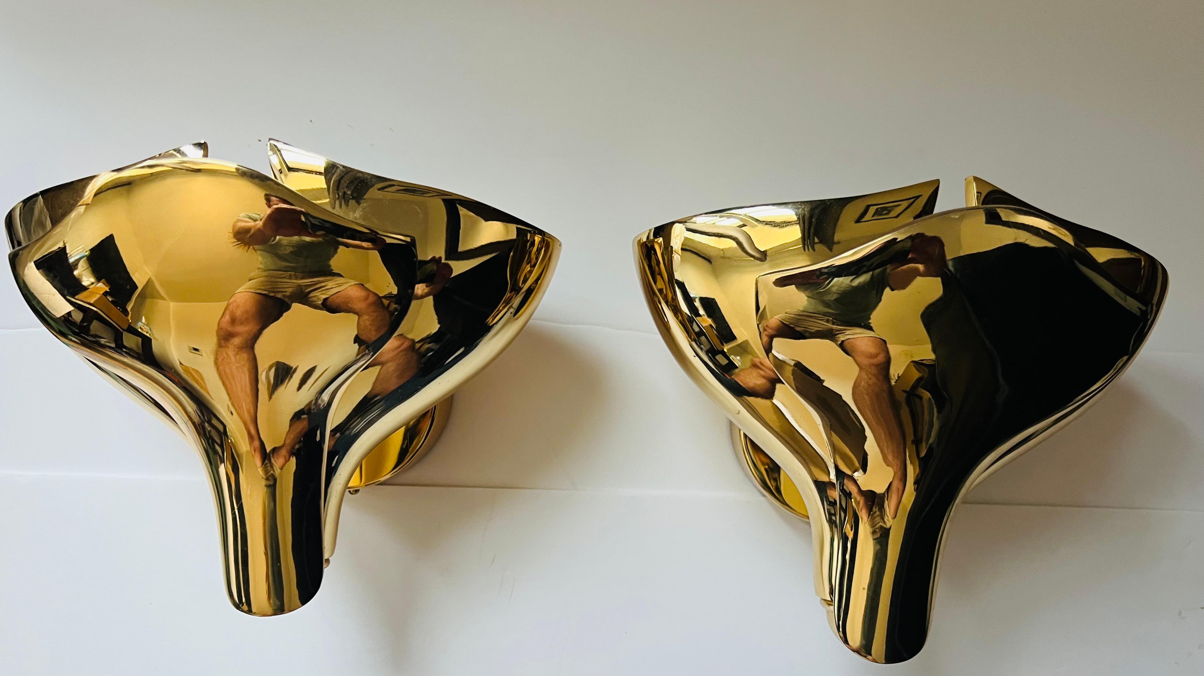 Set von fünf italienischen Wandleuchten aus polierter Bronze von Fratelli Martini aus dem Jahr 1980 im Angebot 11