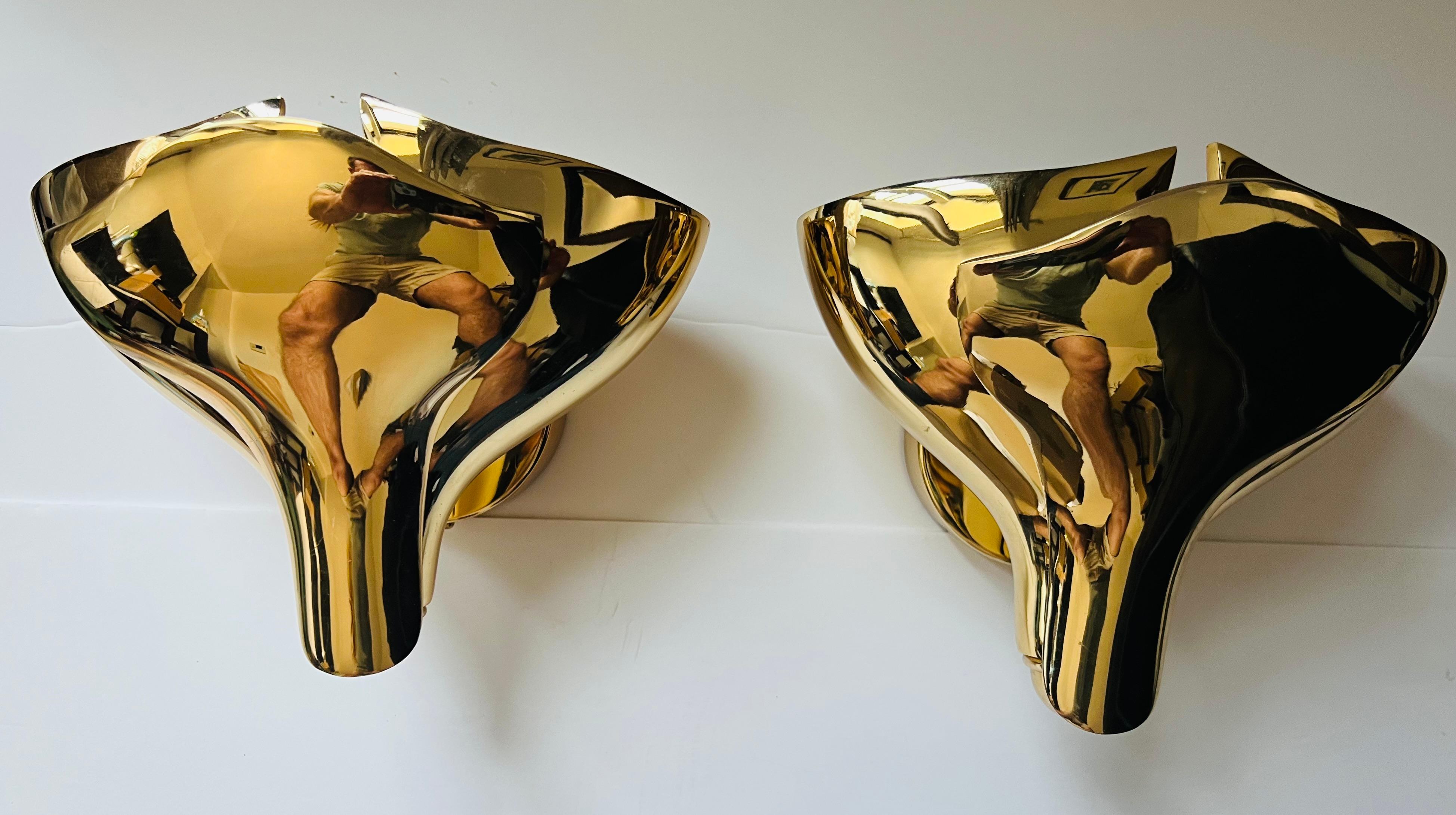 Set von fünf italienischen Wandleuchten aus polierter Bronze von Fratelli Martini aus dem Jahr 1980 im Angebot 12