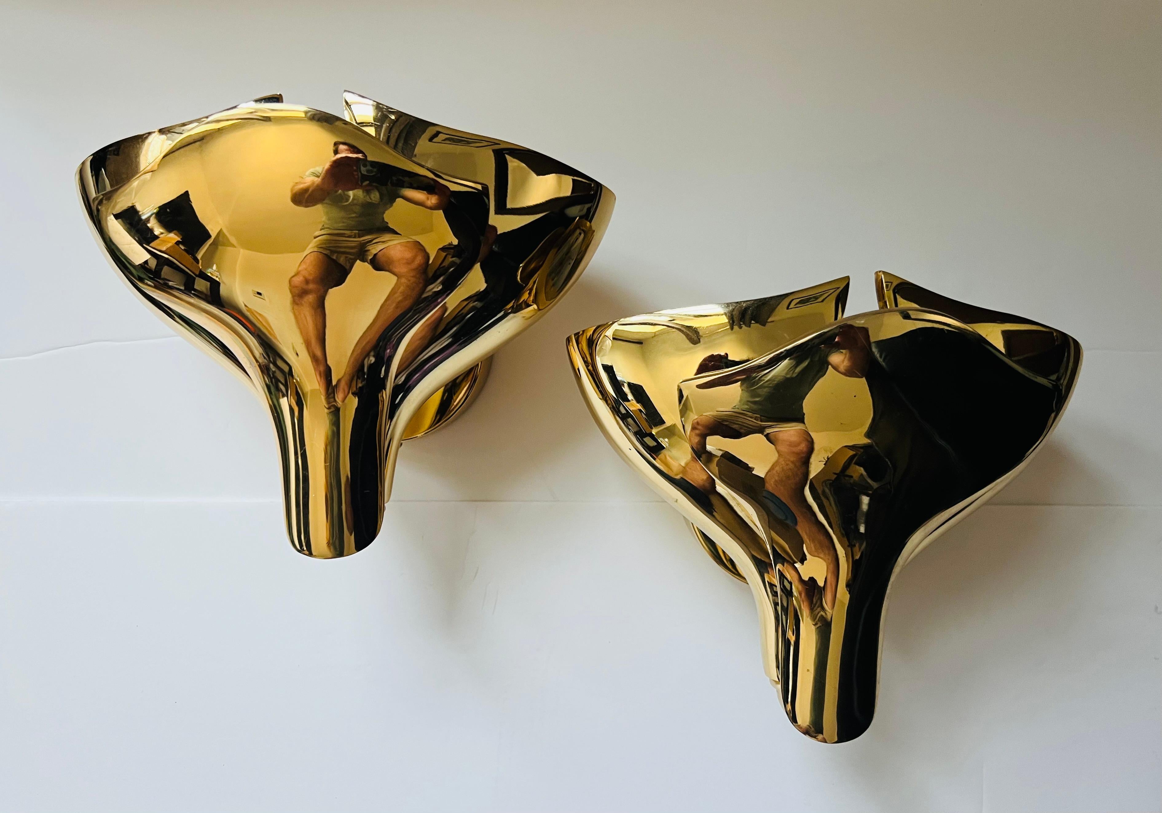 Set von fünf italienischen Wandleuchten aus polierter Bronze von Fratelli Martini aus dem Jahr 1980 im Angebot 13