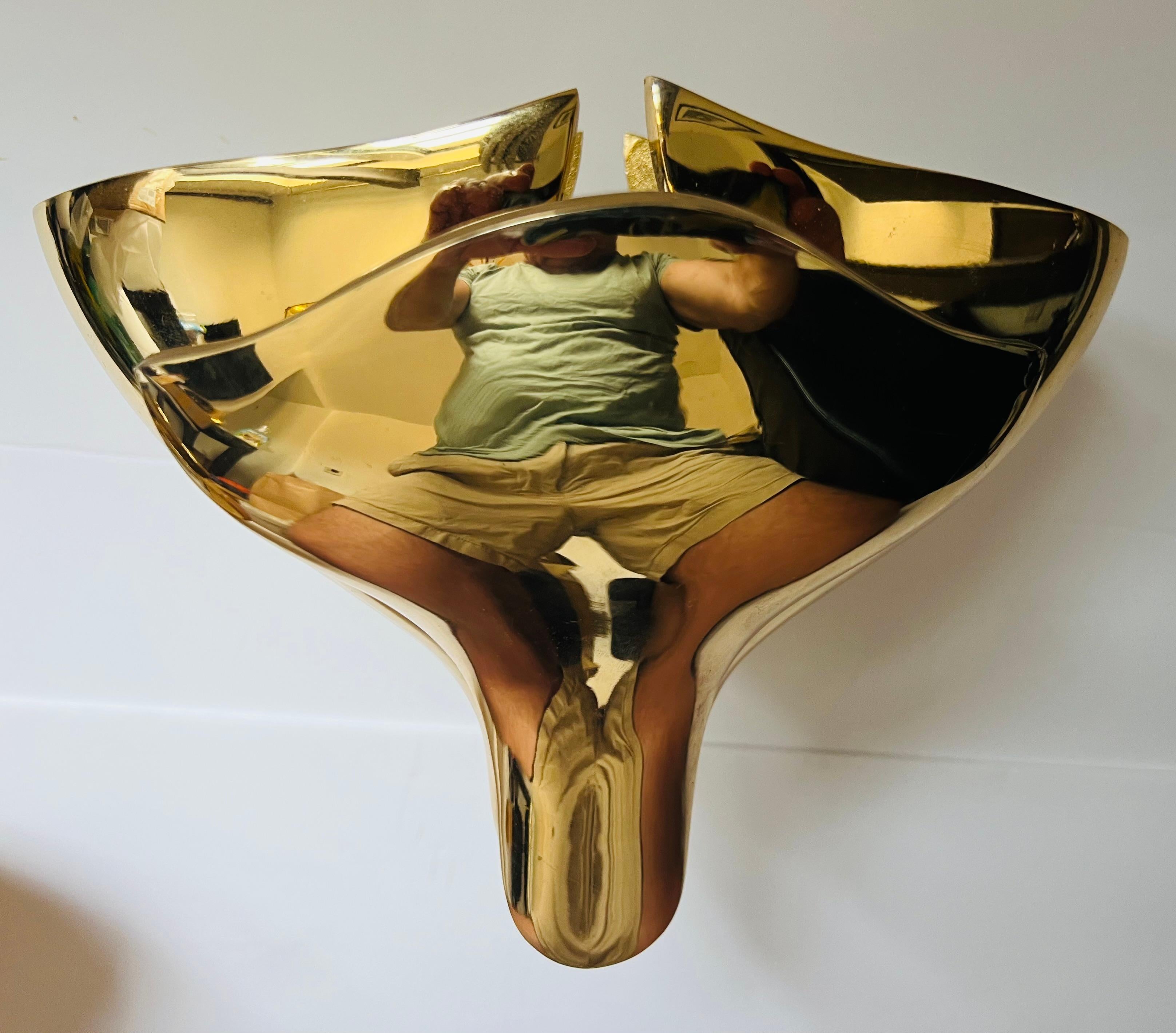 Set von fünf italienischen Wandleuchten aus polierter Bronze von Fratelli Martini aus dem Jahr 1980 (Italienisch) im Angebot