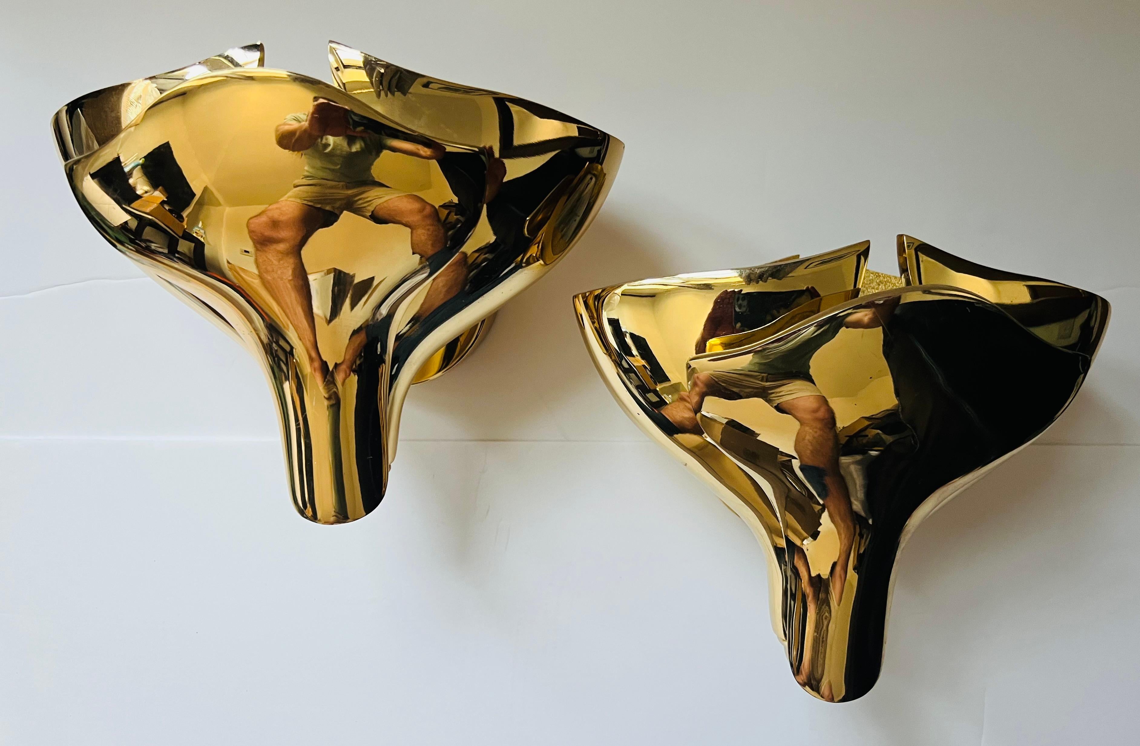 Set von fünf italienischen Wandleuchten aus polierter Bronze von Fratelli Martini aus dem Jahr 1980 im Angebot 1