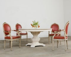 Set of Five French Louis XVI Style Painted Dining Chairs