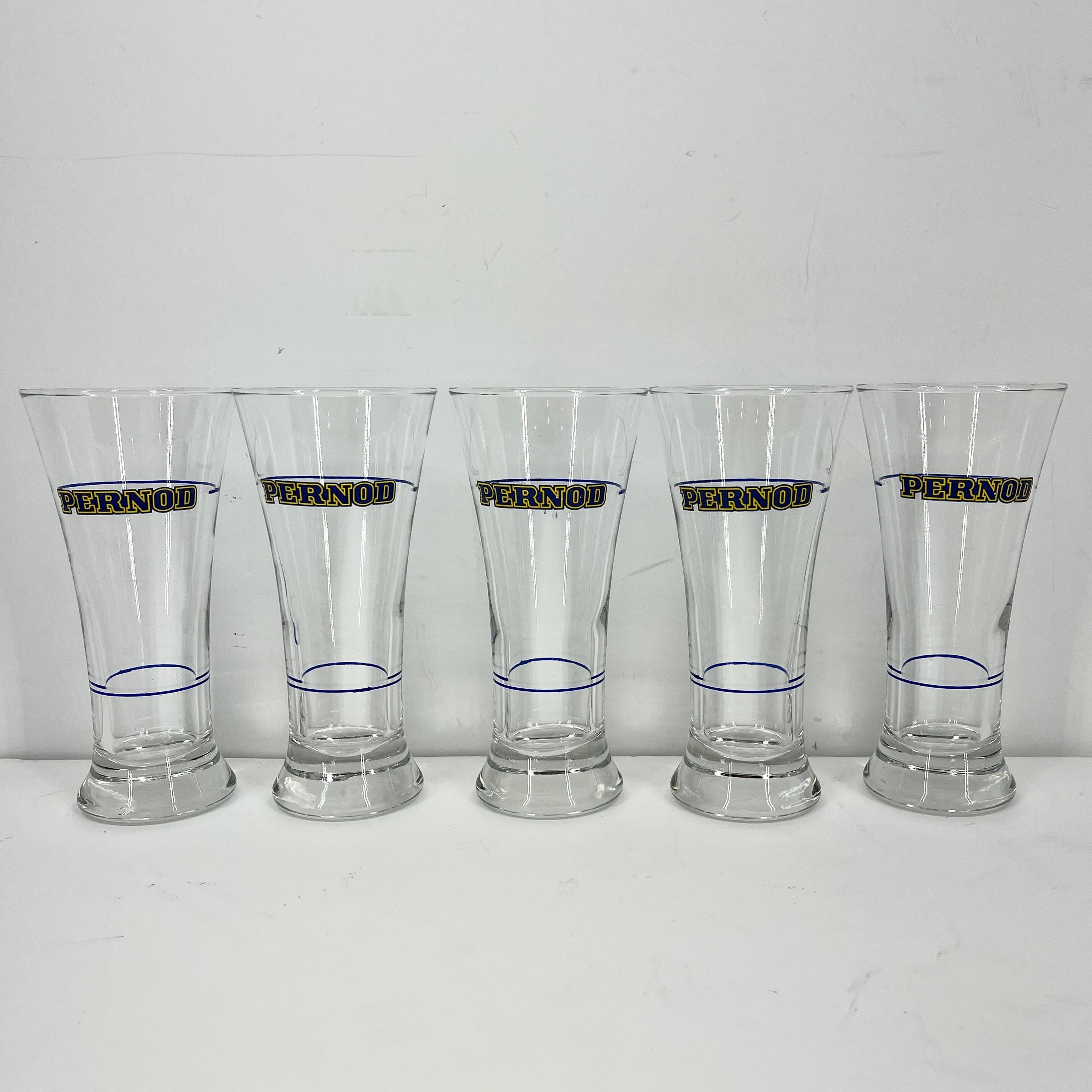 Set of Five French Pernod Glasses, Mid-Century Modern 3