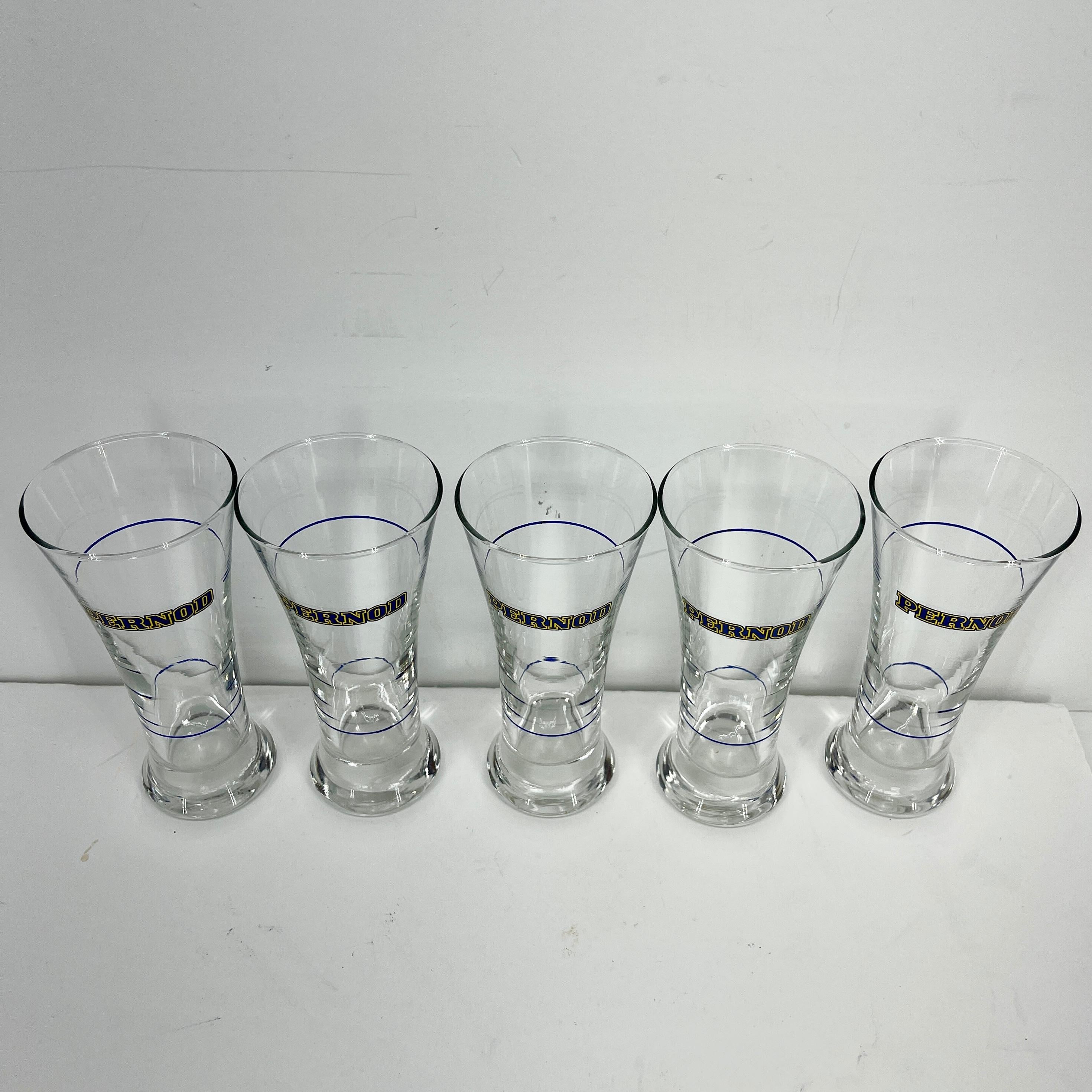 Set of Five French Pernod Glasses, Mid-Century Modern 4