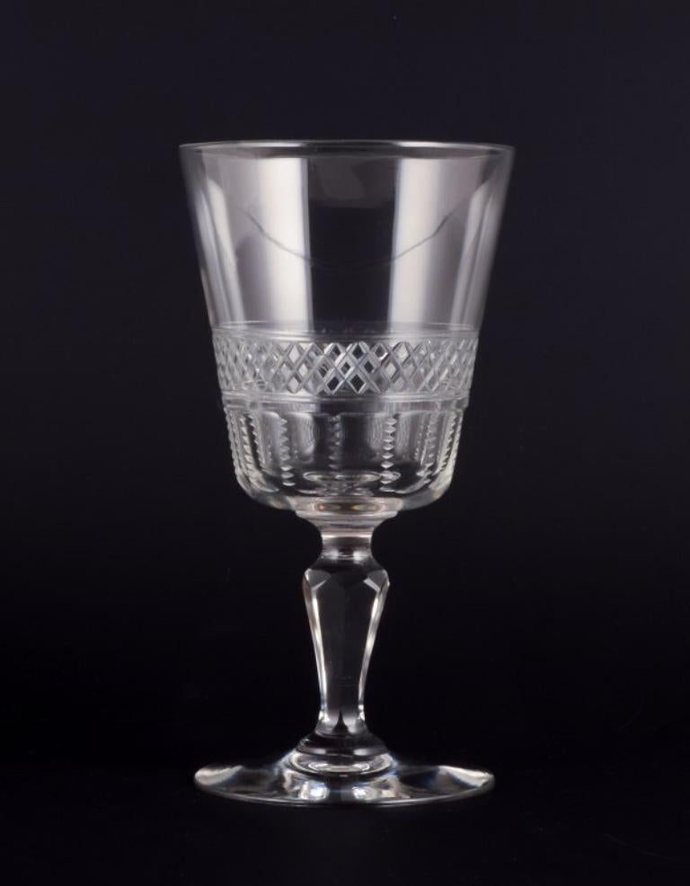 Set di cinque bicchieri da vino rosso francese in cristallo. Ca 1900 In condizioni ottime in vendita a Copenhagen, DK