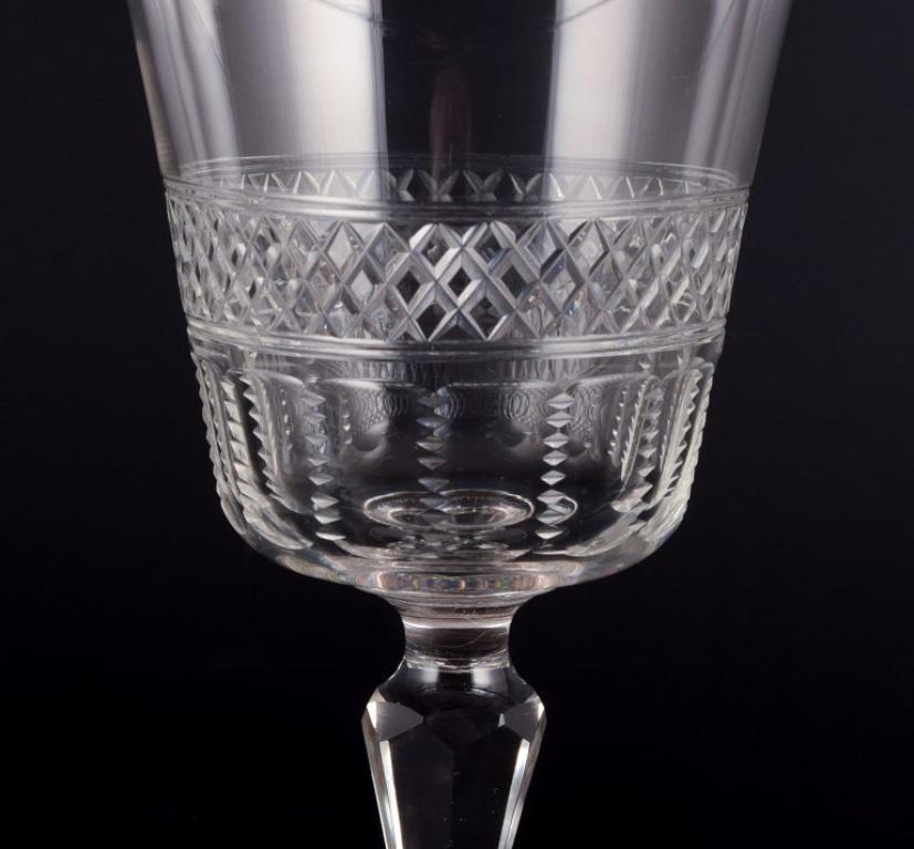 Inizio XX secolo Set di cinque bicchieri da vino rosso francese in cristallo. Ca 1900 in vendita