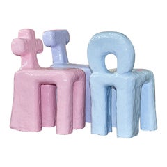 Set of Five Funky Chairs Made by Diego Faivre Minute Manufacture Designs