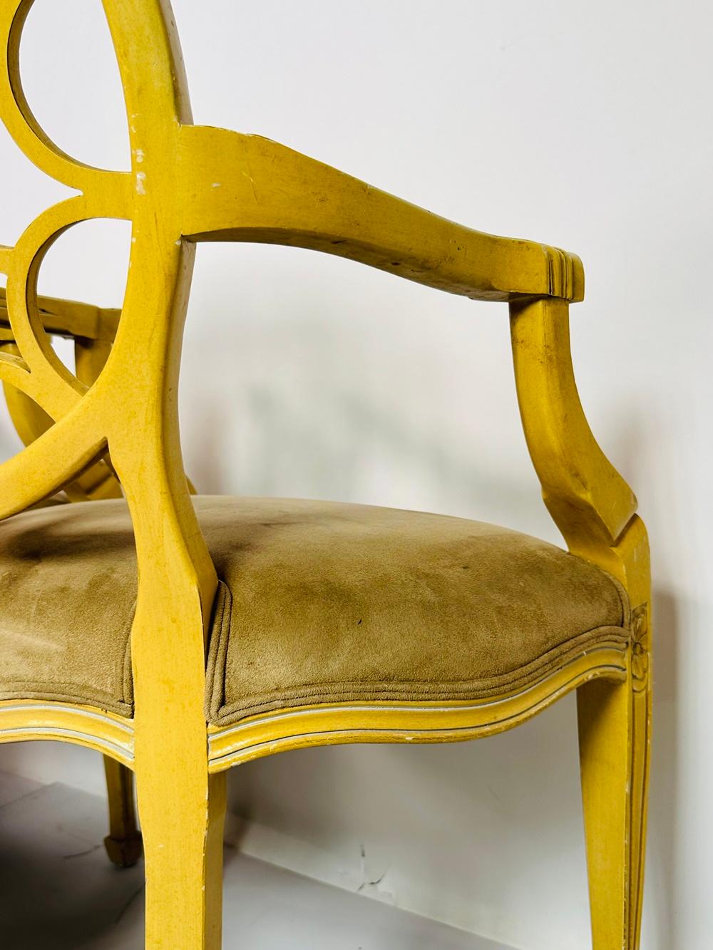 Satz von fünf Sesseln im Stil von George III mit Radrücken aus braunem Wildleder. im Angebot 5
