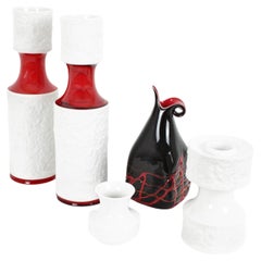 Set of Five German Porcelain Vases by KPM Porcelain