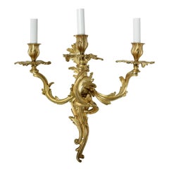 Set of Five Gilt Bronze Louis XV Style Sconces