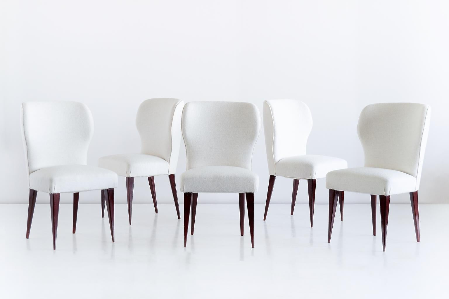 Mid-Century Modern Set of Five Gio Ponti Dining Chairs for Casa e Giardino, Italy, 1942