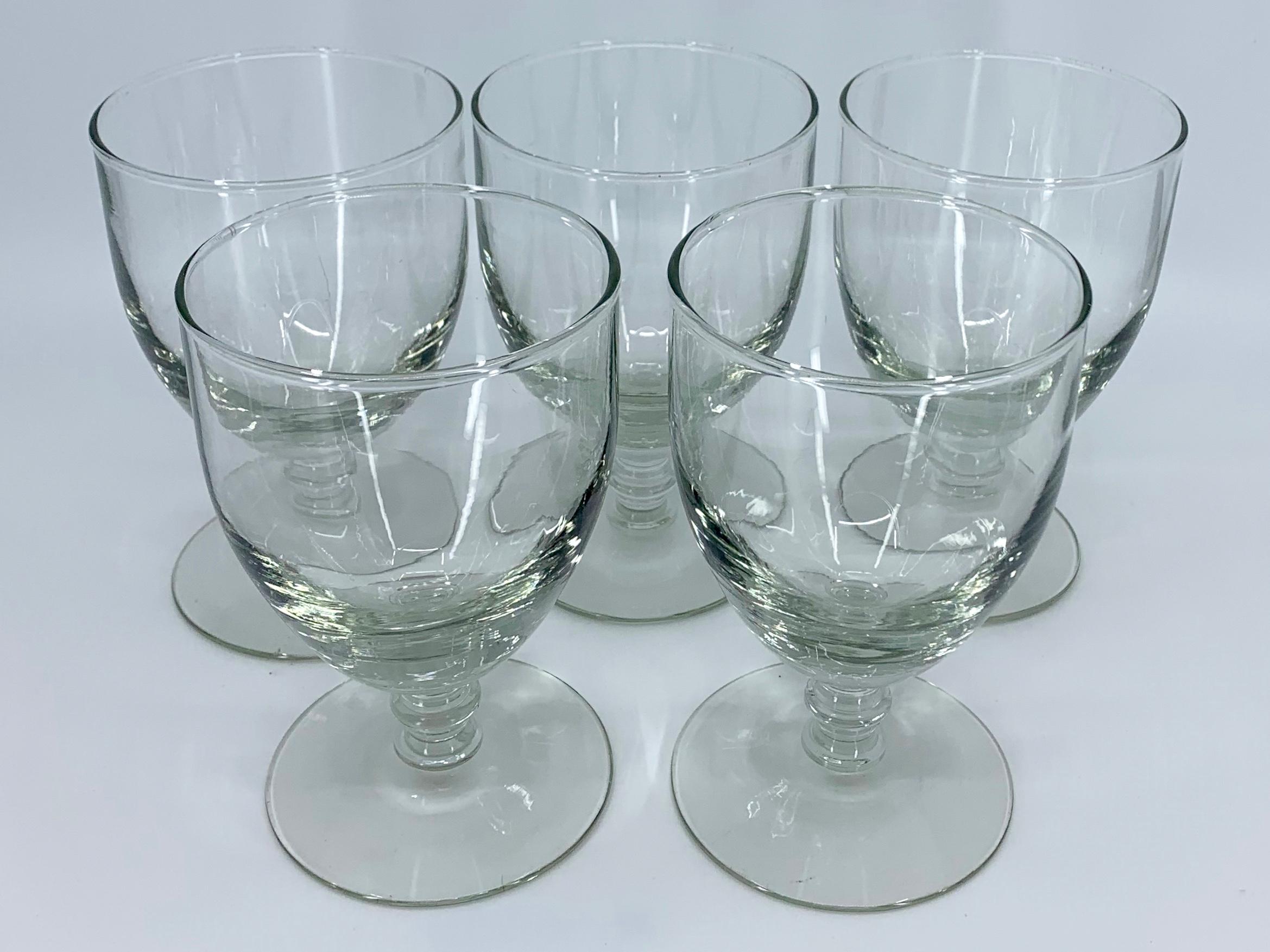English Set of Five Glass Goblets