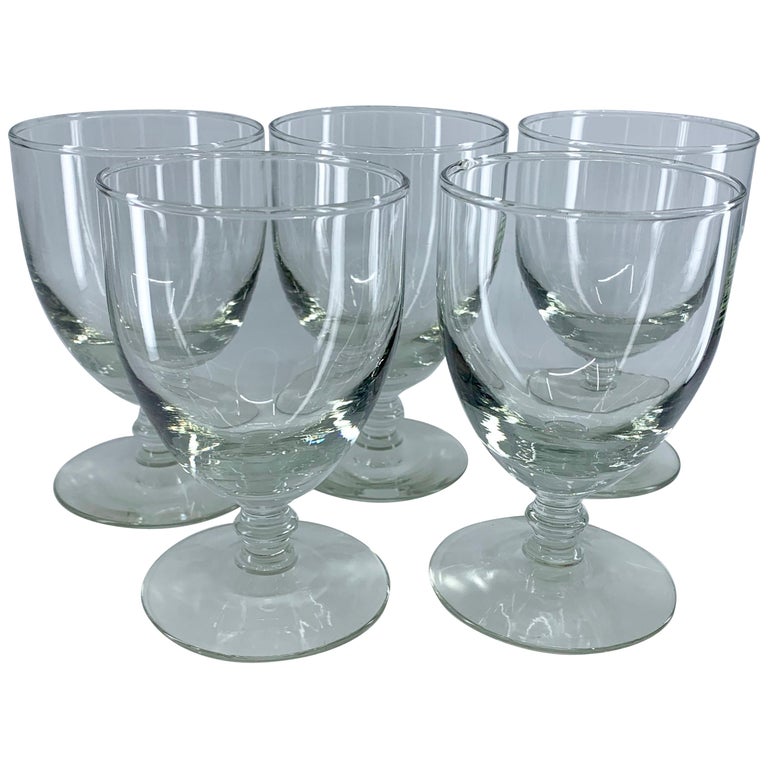 Set of Five Glass Goblets For Sale