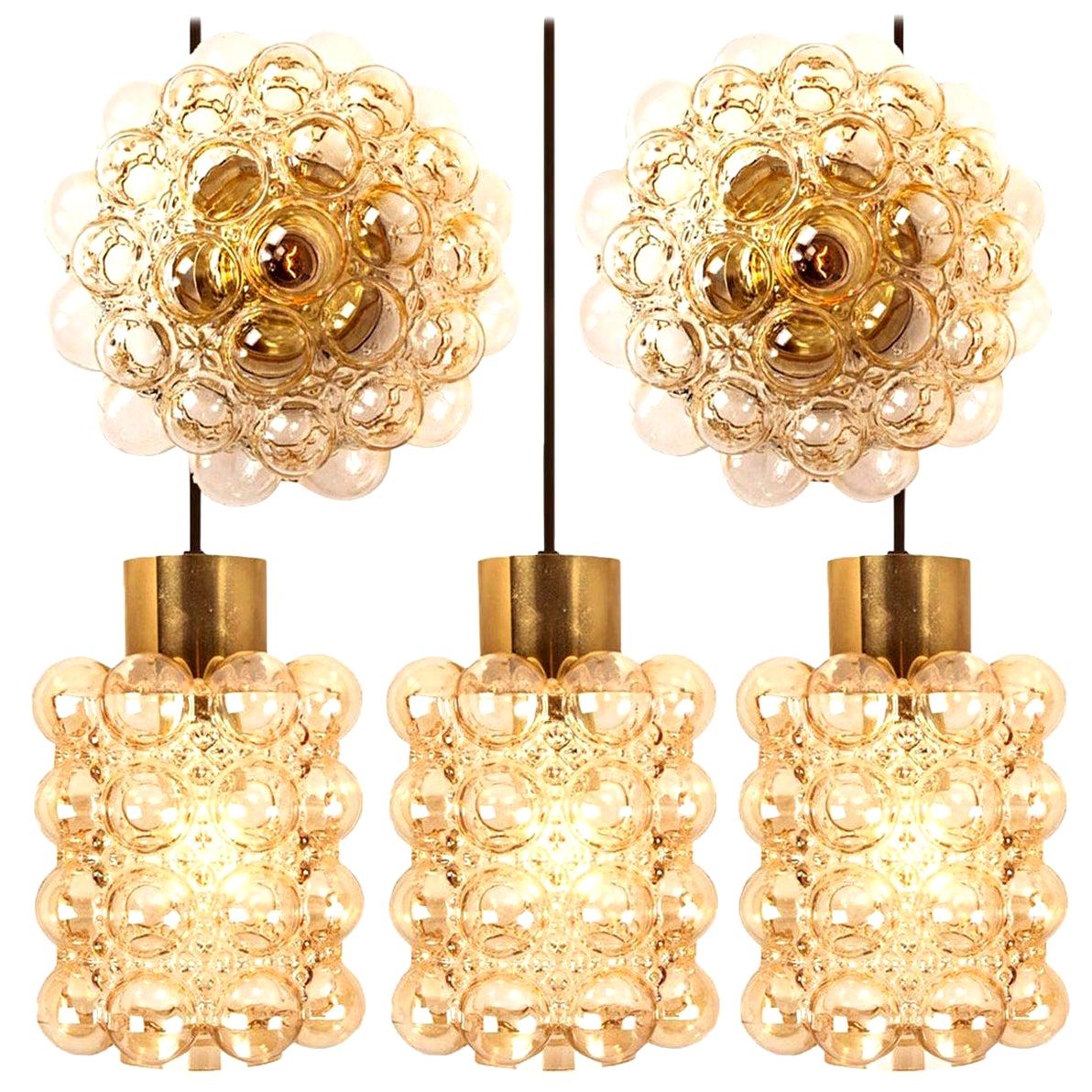 Set of Five-Glass Light Fixtures by Helena Tynell for Glashütte Limburg, 1960 For Sale
