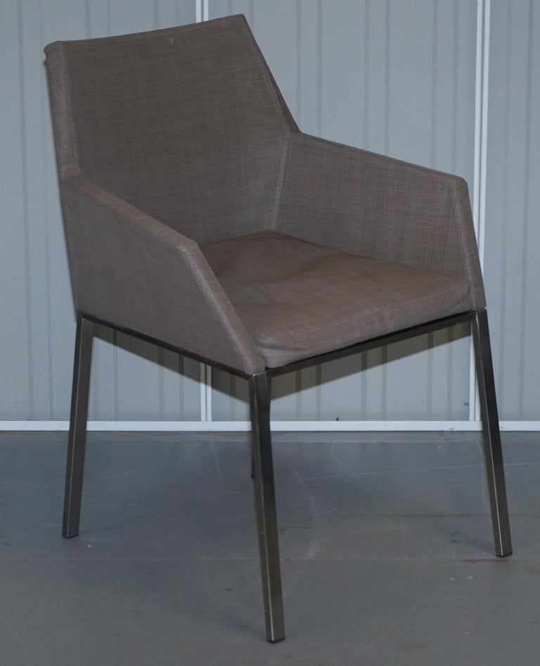 Set of Five Gloster Furniture Luxury Chrome Base Garden Armchairs 5 4