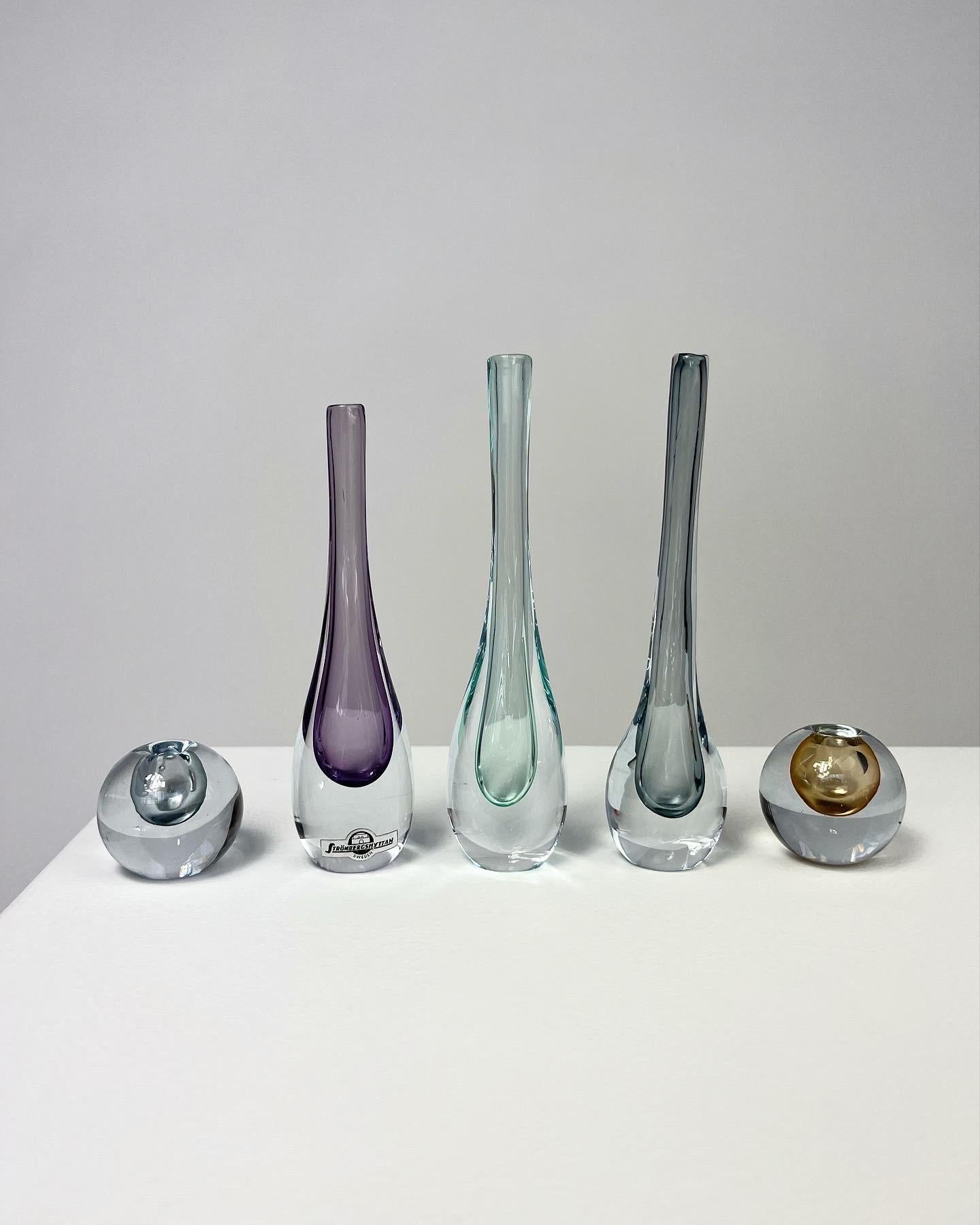 Fait main Ensemble de cinq vases miniatures Gunnar Nylund & Asta Strömberg Strömbergshyttan 1960