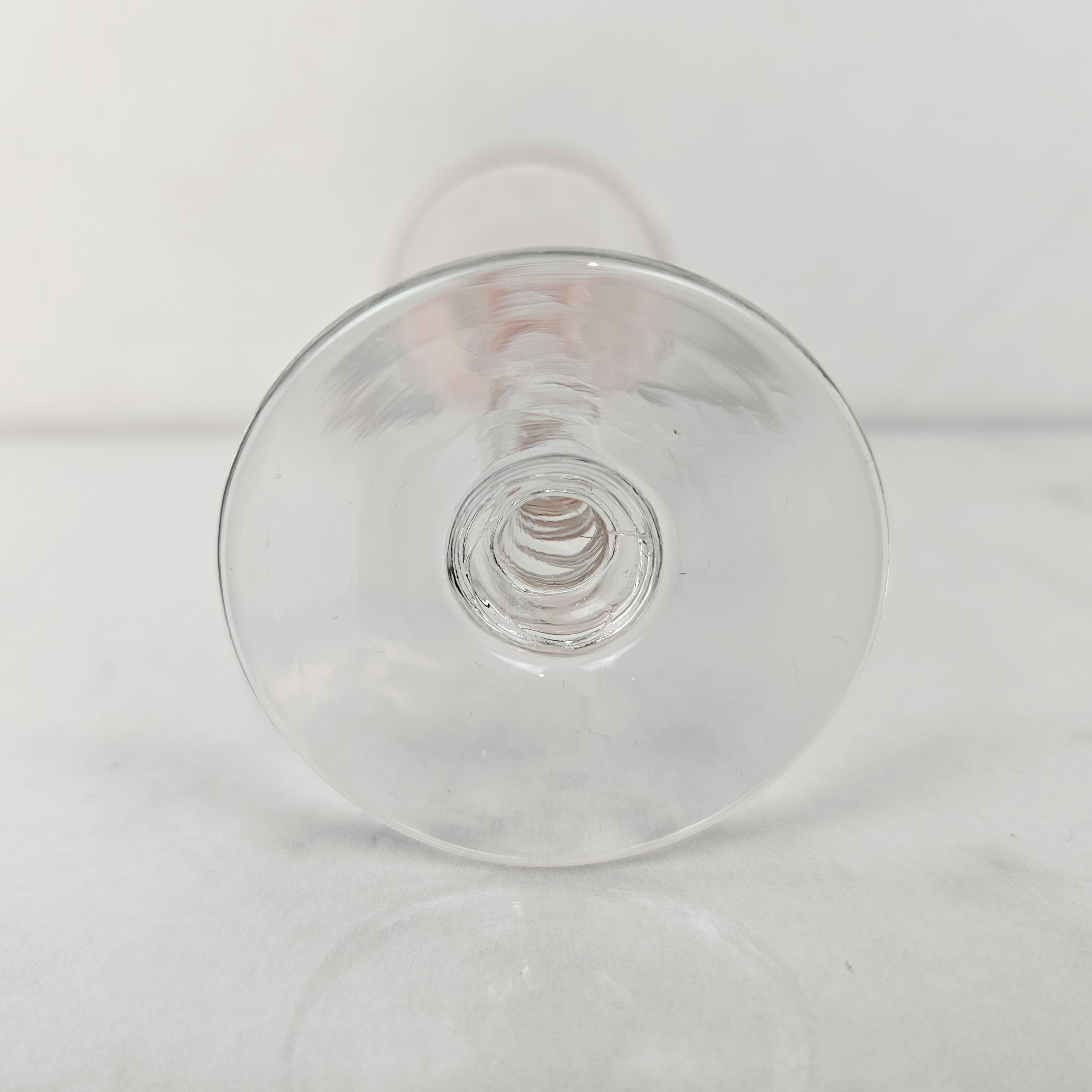 Set of Five Hand-Blown Colored Cordial Glasses with Twisted Stem, circa 1930 For Sale 1