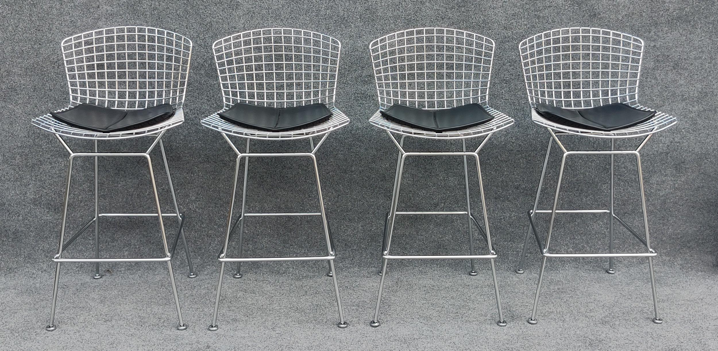 Deisgned in the early 1950s by genius up-and-coming designer Harry Bertoia, this chair stands today as part of an entire line produced by Knoll. Accompanied by Bertoia's Diamond chair, Bird chair, and many others, this iconic chair was described by