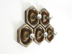 Set of five hexagonal "Fat Lava" ceramic wall lamps by Hustadt, Germany 1960s
