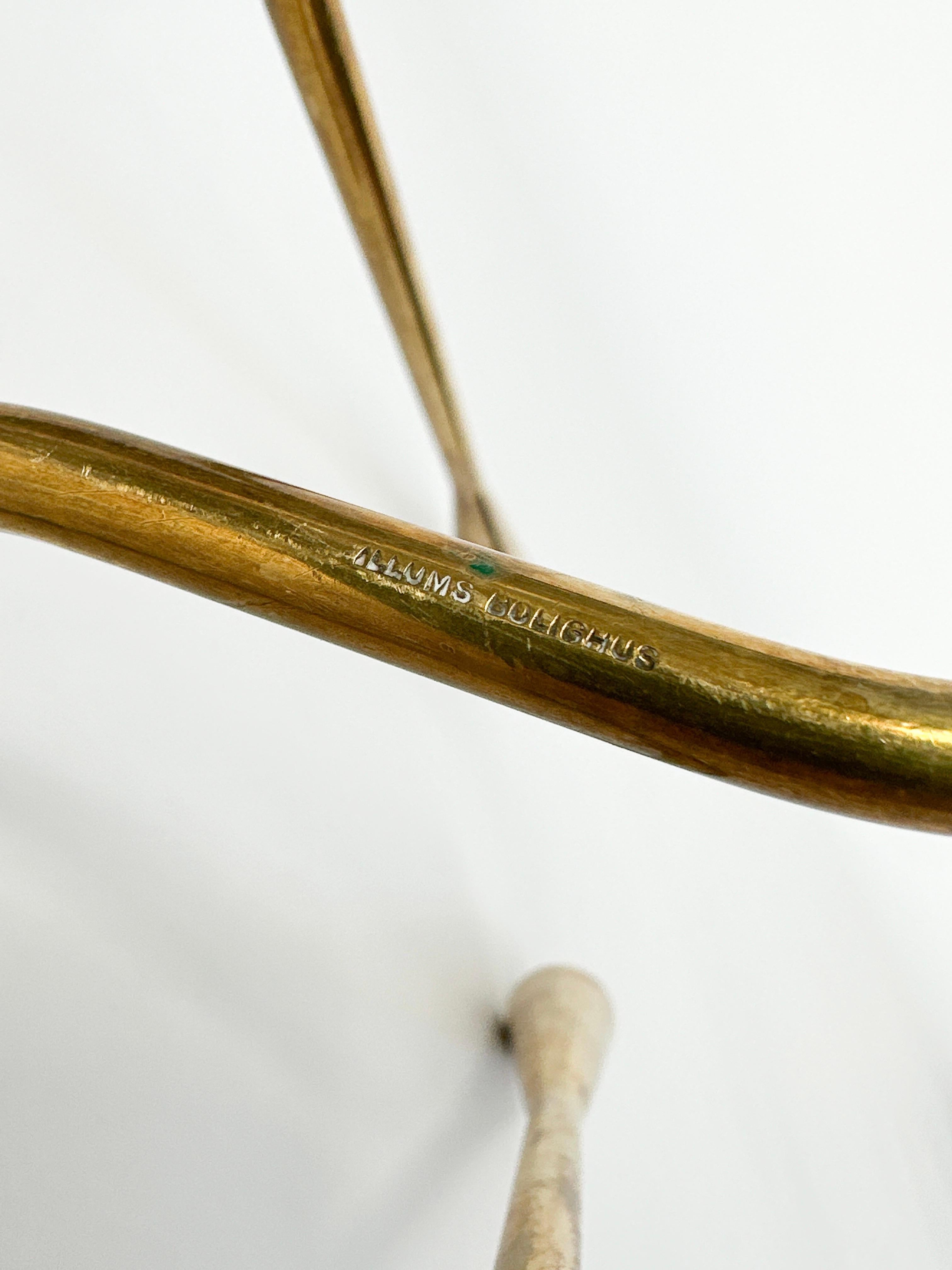 Set of Five Illums Bolighus Candle Holders Serpentine Brass Denmark 1950s 9