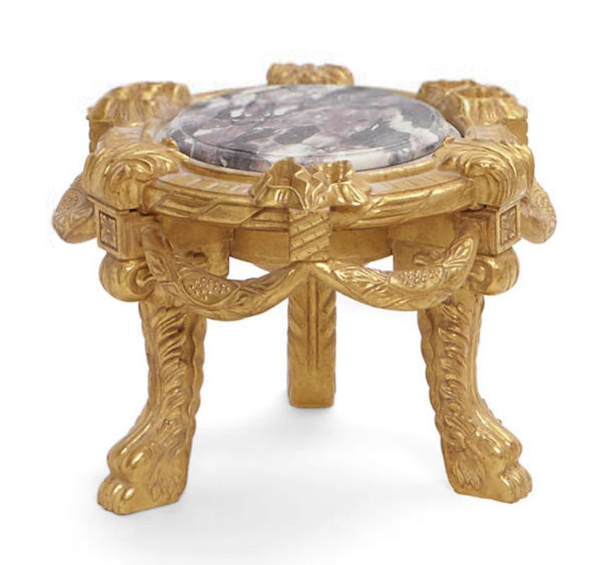 Set of Five Italian Carved Giltwood Low Tables In Good Condition In Cypress, CA