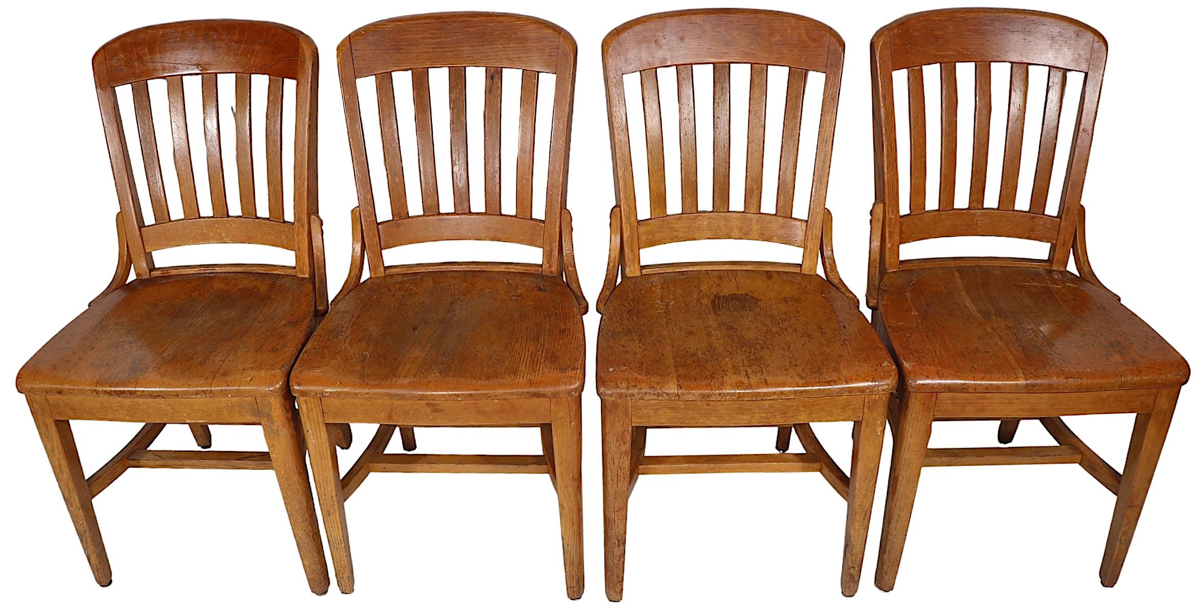 Industrial Set of Five Jury, Bank of England Style  Office, Desk or Dining Chairs  For Sale