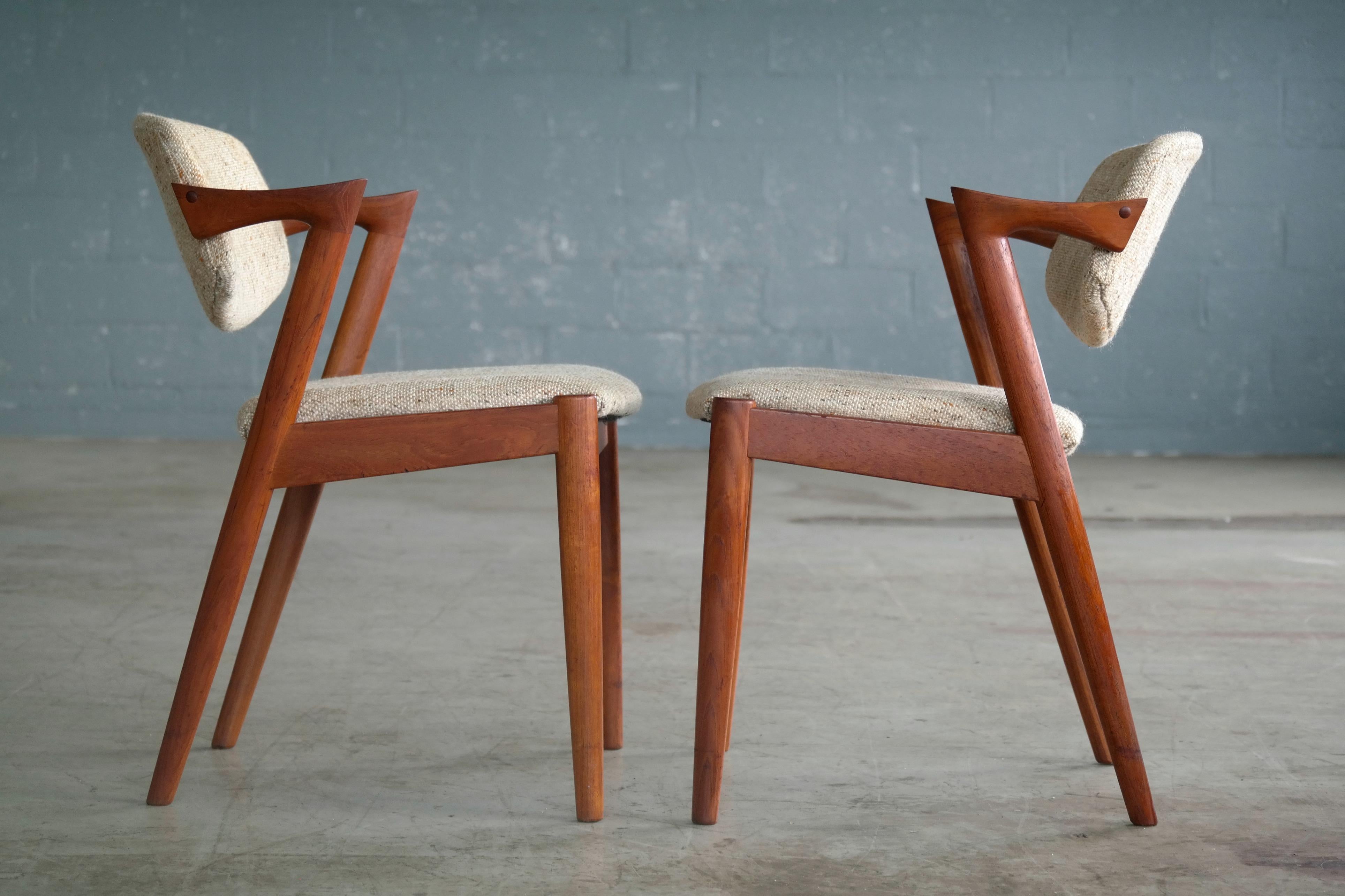 Set of Five Kai Kristiansen Model 42 Teak Dining Chairs for Schou Andersen 1