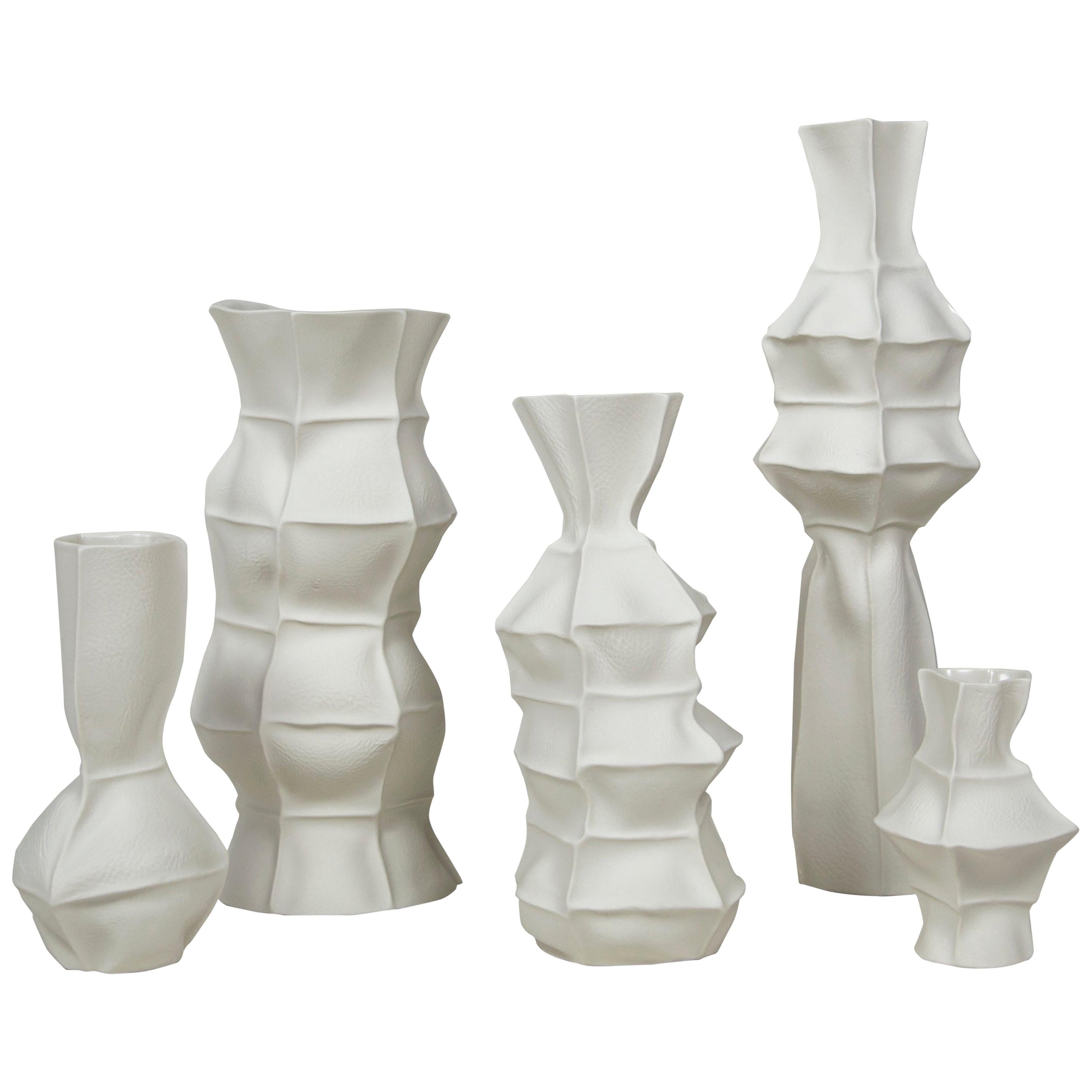 Set of Five Kawa Vases by Luft Tanaka, in Stock