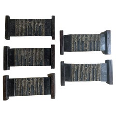 Set of Five Korean Wood Print Blocks Joseon Dynasty