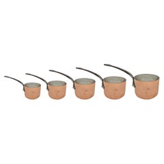 Set of Five Late 19th Century French Copper Pots