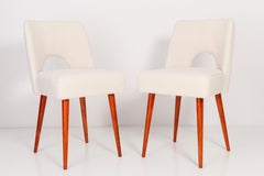 Set of Five Light Crème Boucle 'Shell' Chairs, 1960s